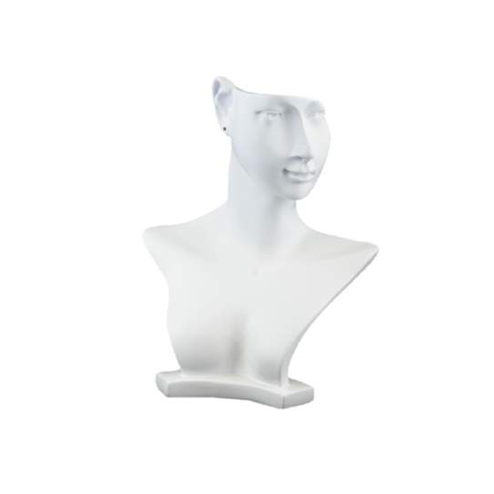 Small White Sculpted Necklace and Earring Display Bust. Height 250mm ...
