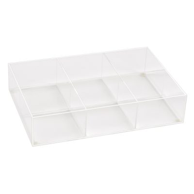 Stackable Acrylic Container With 6 Compartments. Dim 300L x 200D x ...